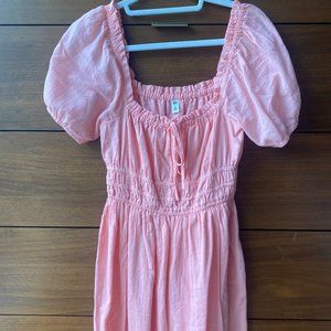 BP Pink Puffy Shoulder Mini Dress